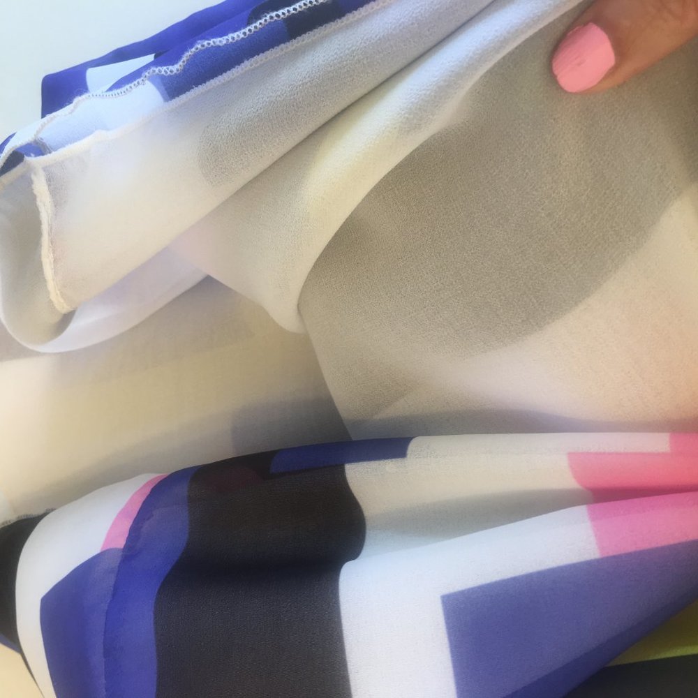 Sheer-Look Abstract-Multi-Color Print Dress - image 5